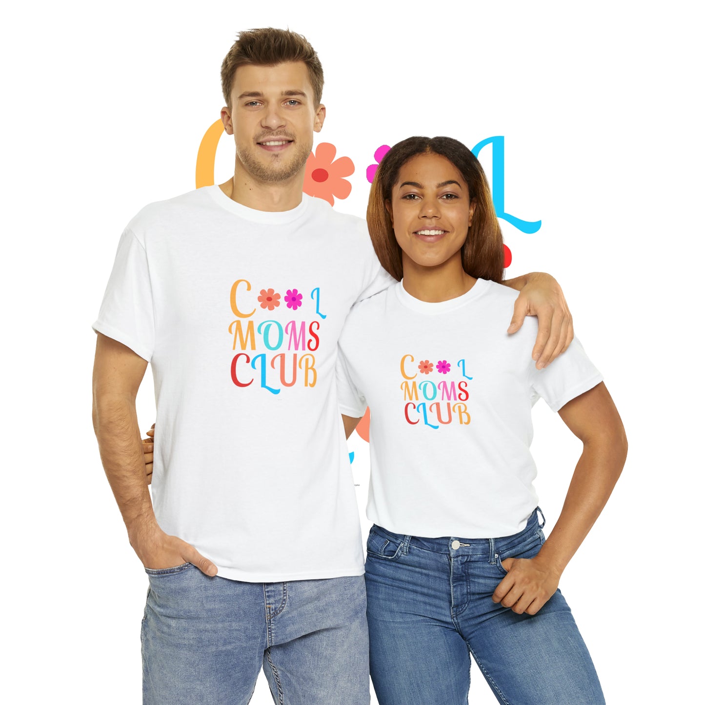 White Cool Moms Club Unisex Heavy Cotton Tee