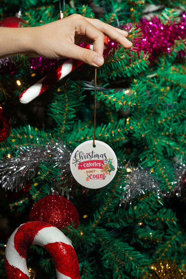 Christmas Calories Don't Count Circle Ornament