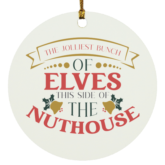 The Jolliest Bunch of Elves Circle Ornament