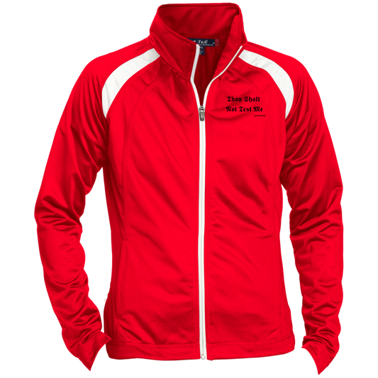 Made In The USA - FAST SHIPPING - Thou Shalt Not Test Me LST90 Ladies' Raglan Sleeve Warmup Jacket