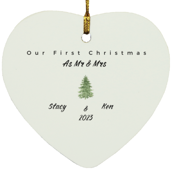 Our First Christmas Heart Ornament - Customizable