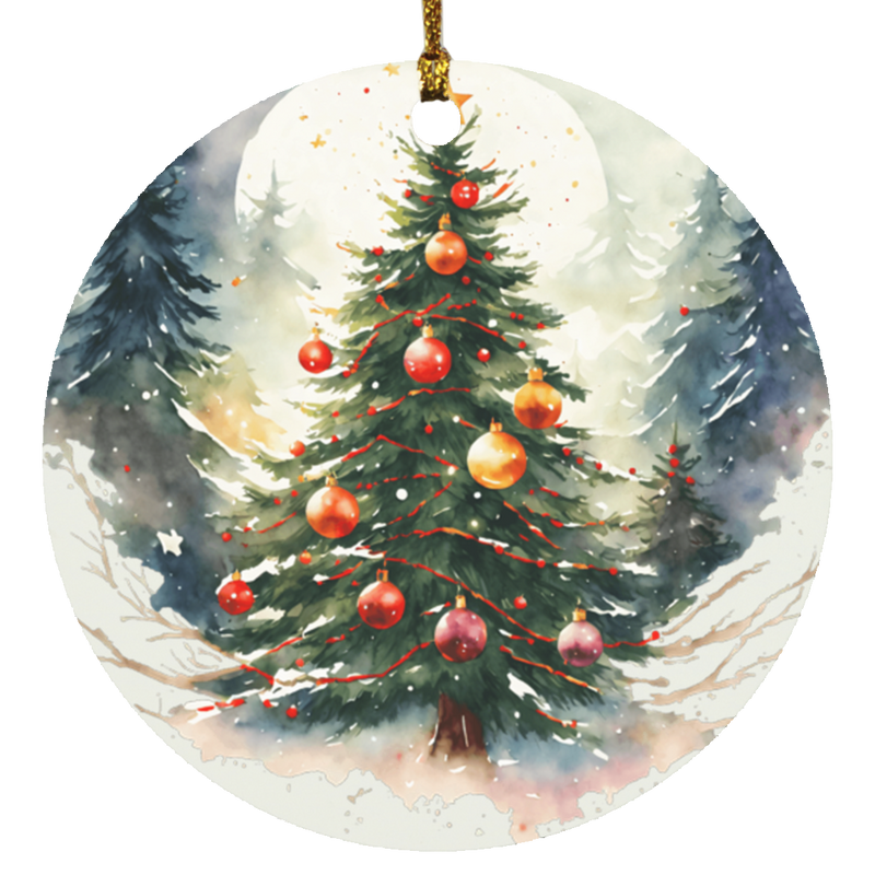 Elegant Christmas  Circle Ornament