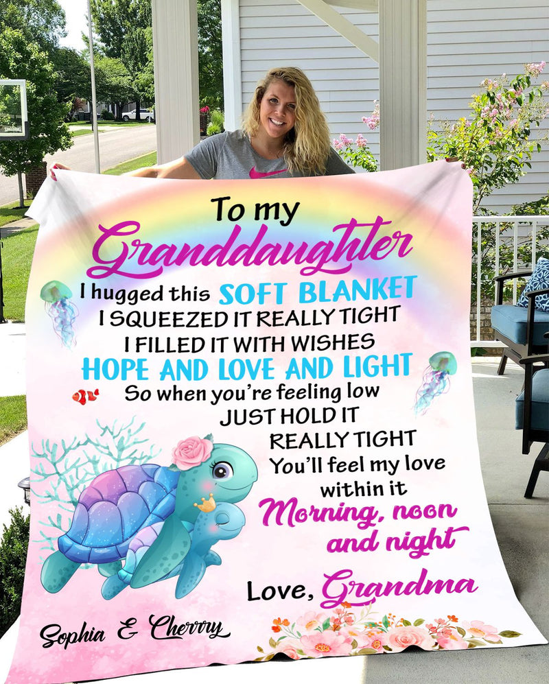 To My GrandDaughter - From Grandma - Velveteen Minky Blanket 50x60