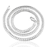 20-60cm Silver Color Luxury Brand Design Noble 6mm Necklace Chain For Woman Men Fashion Wedding Engagement Jewelry