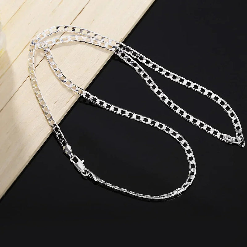 925 Sterling Silver Necklace 2-12MM width 40-75cm long Chain Lobster Clasp Men And Women Jewelry