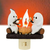 Ghost Campfire Flickering Night Light Lantern Flicker Flame Nightlight 3D LED Small Electric Faux Lantern Halloween Indoor Decor