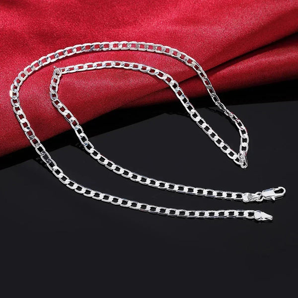 925 Sterling Silver Necklace 2-12MM width 40-75cm long Chain Lobster Clasp Men And Women Jewelry