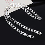 925 Sterling Silver Necklace 2-12MM width 40-75cm long Chain Lobster Clasp Men And Women Jewelry