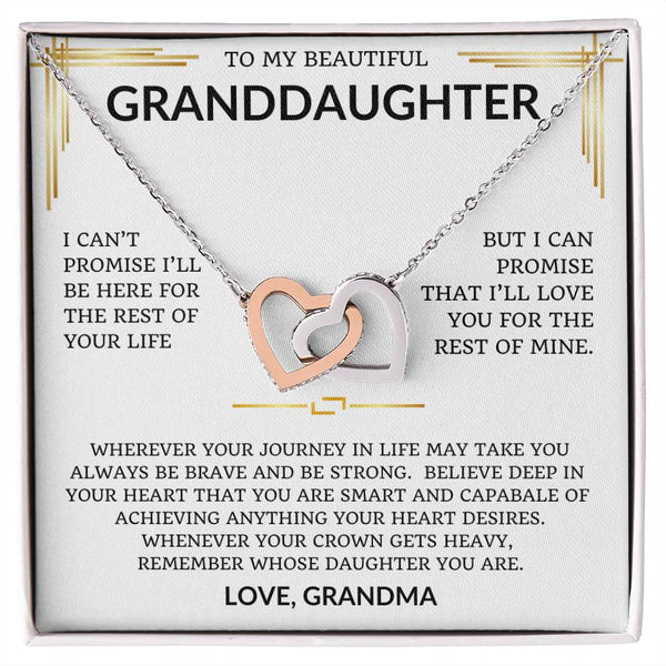 To My Beautiful Granddaughter, I Love You. Special Gift For Anniversary, Birthday, Graduation, Wedding - Just Because.