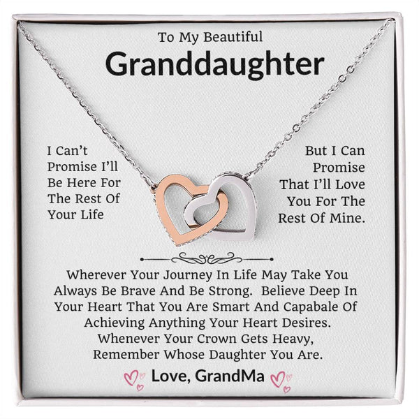 To My Beautiful Granddaughter, I Love You. Special Gift For Anniversary, Birthday, Graduation, Wedding - Just Because.