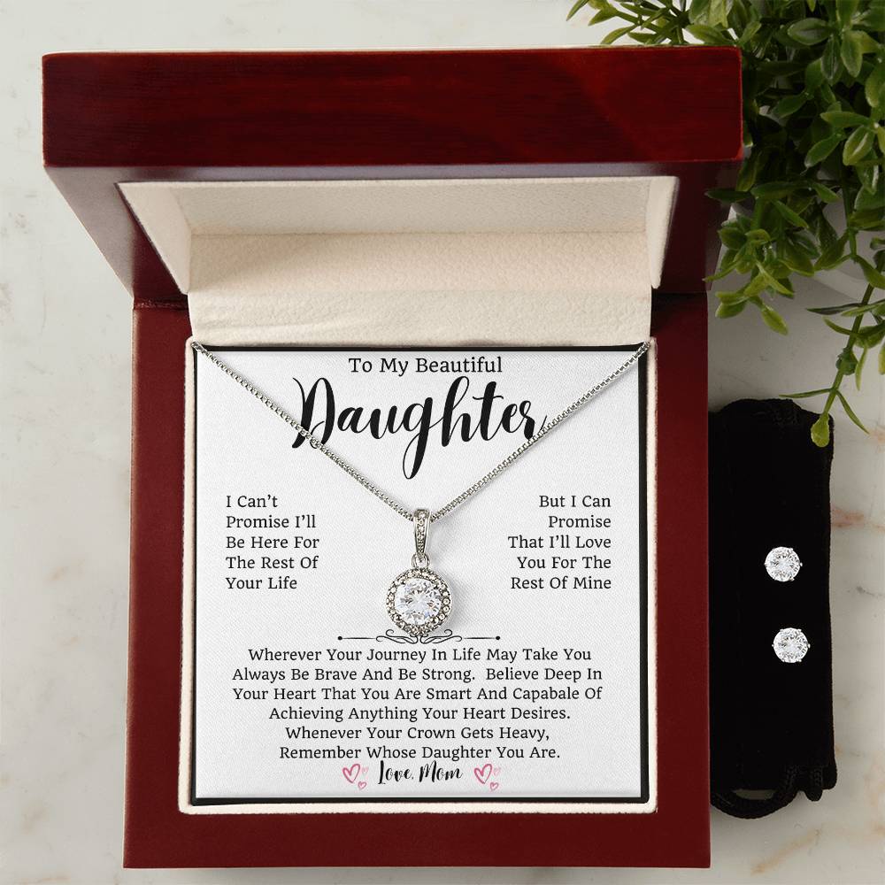 To My Beautiful Daughter Eternal Hope Necklace & Earring Set - wedding, Anniversary, Graduation, Law School, Medical School, Teacher