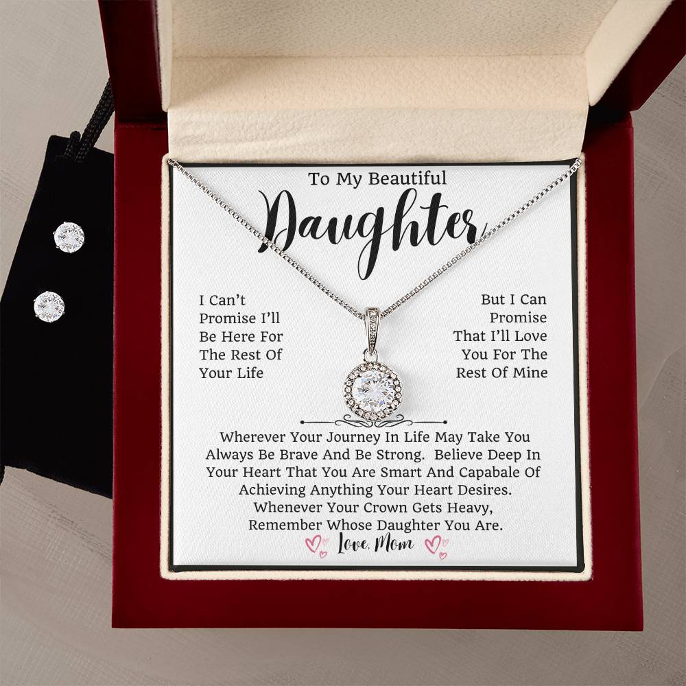 To My Beautiful Daughter Eternal Hope Necklace & Earring Set - wedding, Anniversary, Graduation, Law School, Medical School, Teacher