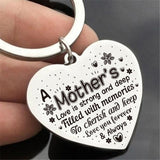 Stainless Steel Peach Heart Keychain Mother's Day Gift Jewelry