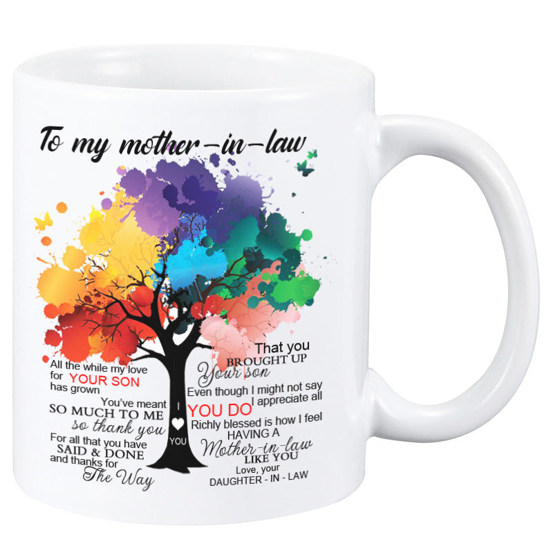 Color Tree Mother's Day Mother's Ceramic Coffee Mark Cup Water Cup New Product