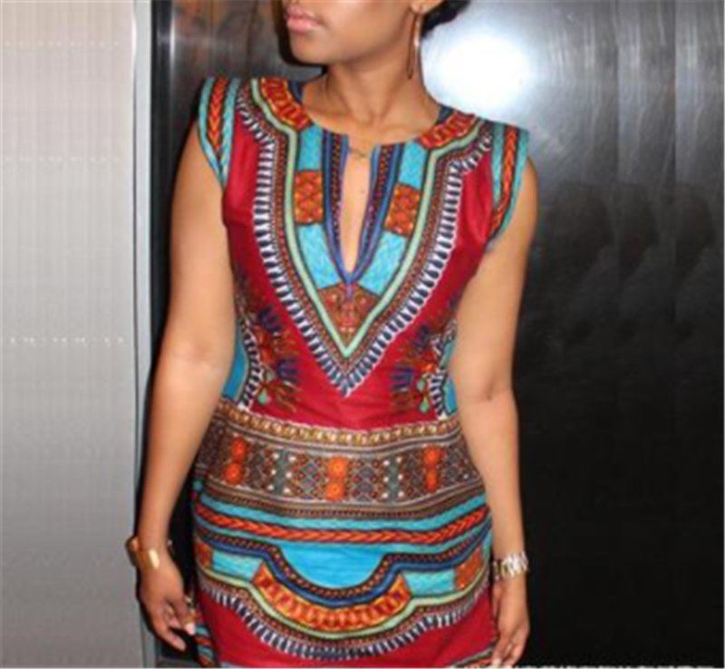 New African Print Dress Casual Women Dress Ladies Skirt