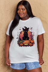 Simply Love Full Size Halloween Theme White Graphic T-Shirt