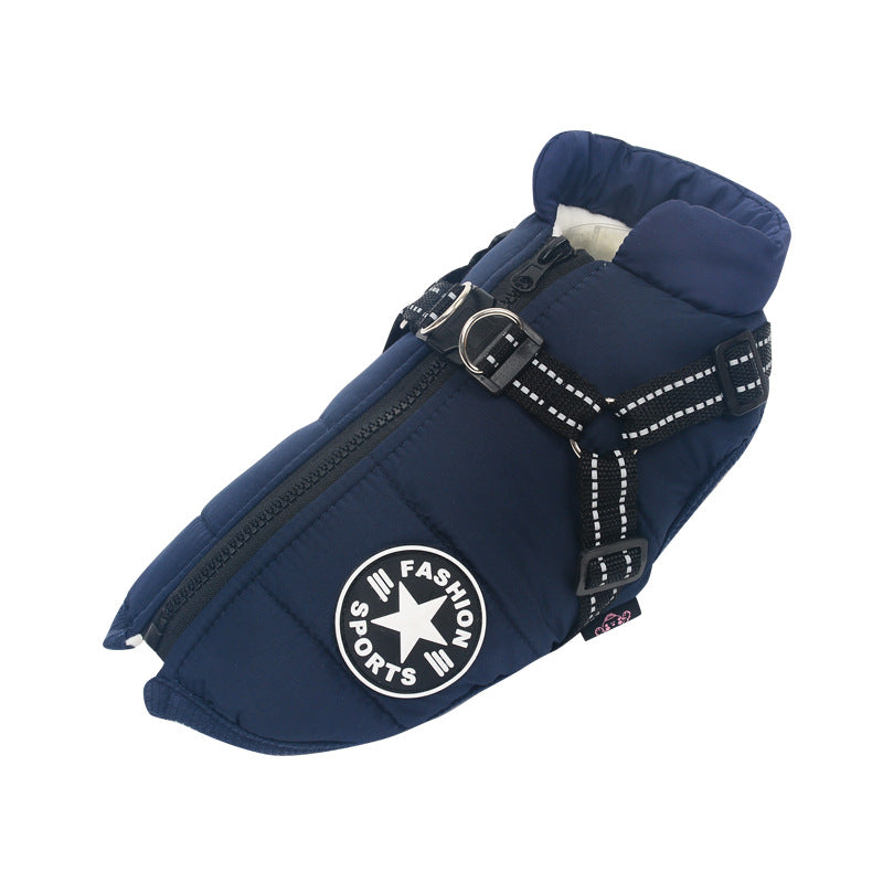 Reflective Large Dog Clothes Cold-proof Warm Pet Coat Waterproof Autumn And Winter Dog Shell Coat