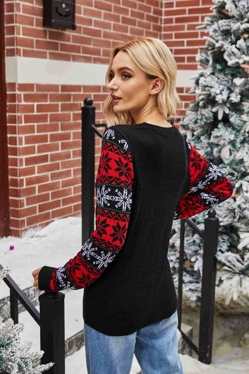 Christmas SANTA'S FAVORITE Round Neck Sweater