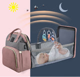 Happy Mother's Day - Portable Folding Mommy Bag Lightweight Crib Bed Large-capacity Baby Backpack Female Mommy Outting Bag Mummy Bag