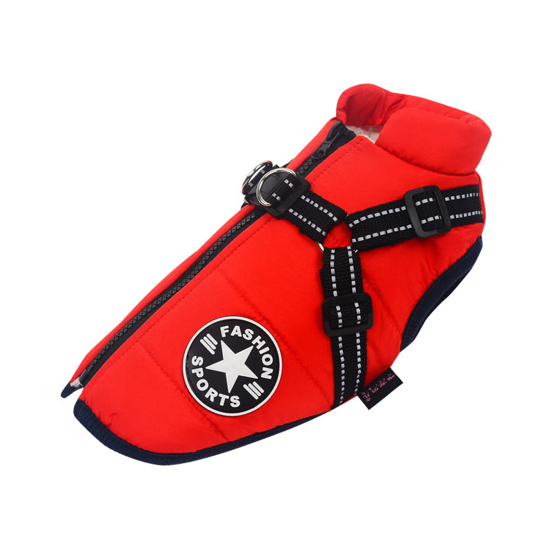 Reflective Large Dog Clothes Cold-proof Warm Pet Coat Waterproof Autumn And Winter Dog Shell Coat