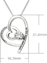 Mother's Day Gift "I Love you to the Moon & Back" Crystal Pav'e Heart Necklace