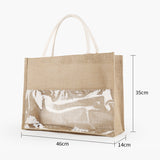 Retro Linen Eco-friendly Transparent Large-capacity Handbag