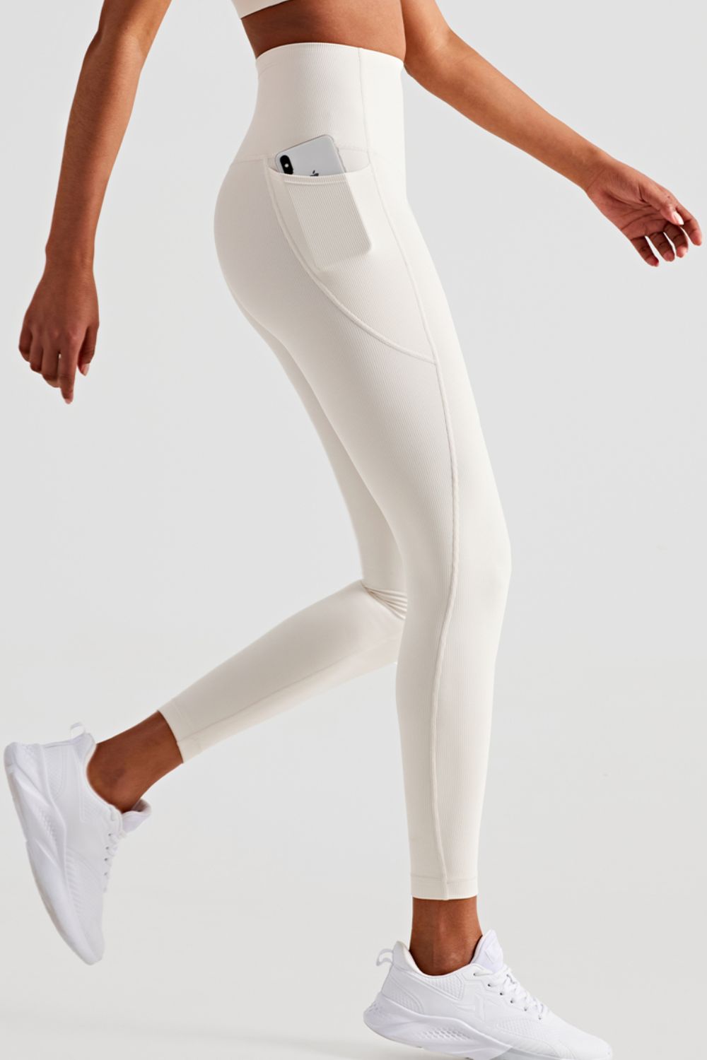 White Soft and Breathable High-Waisted Yoga Leggings