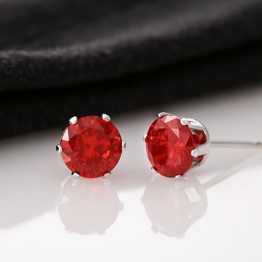 To My Wife Valentines Day Red Cubic Zirconia Earrings
