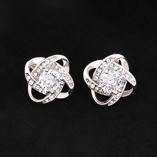 To My Wife Love Knot Stud Earrings