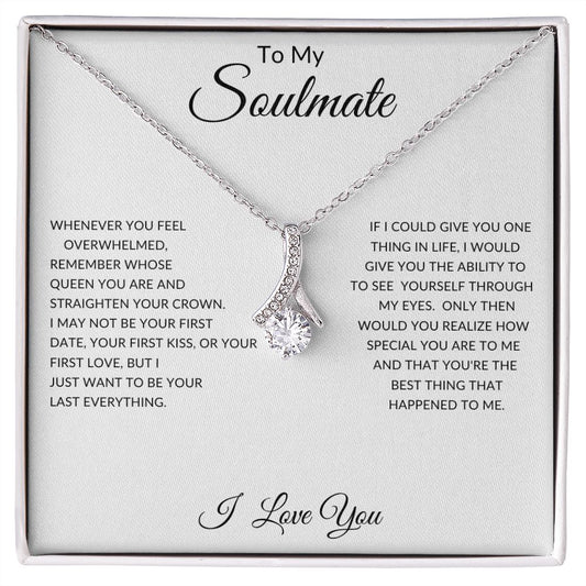 To My Soulmate - I Love You - Valentines Day Alluring Necklace Gift For Girlfriend, Wife Birthday, Valentines Day