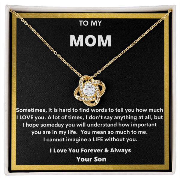 To Mom - Love Knot Necklace - For Mother's Day - Birthdays-Anniversaries -