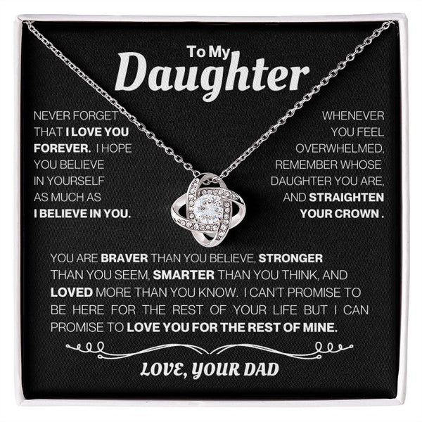 To My Daughter-Love Knot Necklace - Your Dad