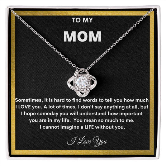 To My Mom-I Love You -Gift For Anniversary - Birthday - Mothers Day - Just Any Day