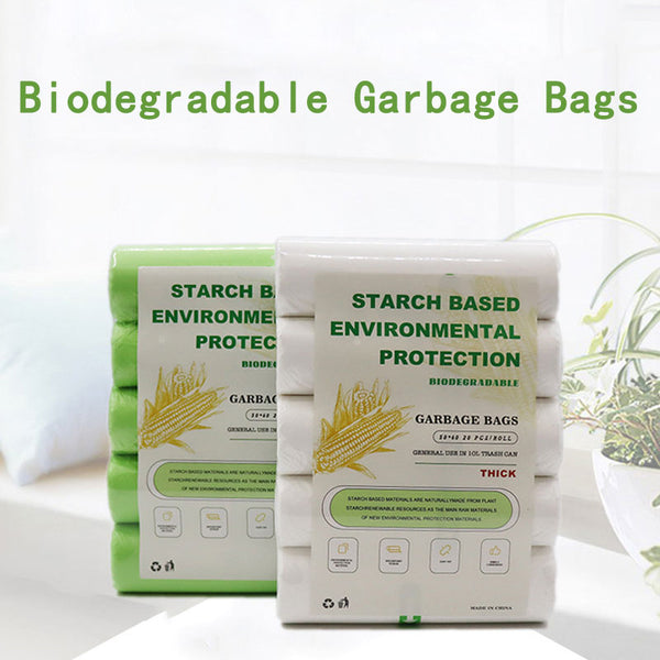 Biodegradable Garbage Bag Corn Starch White Green