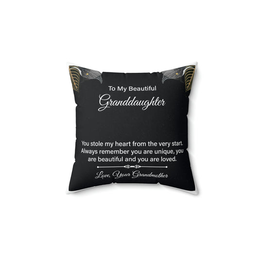 My Granddaughter Spun Polyester Square Pillow